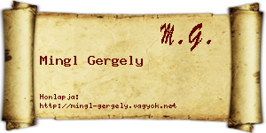 Mingl Gergely névjegykártya